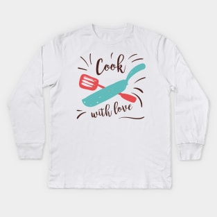 Cook with Love Splash Kids Long Sleeve T-Shirt